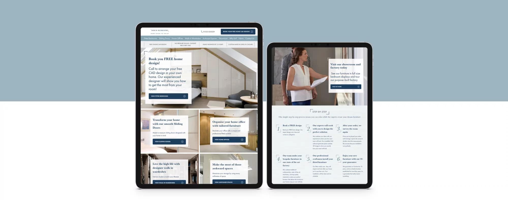 Furniture website design.