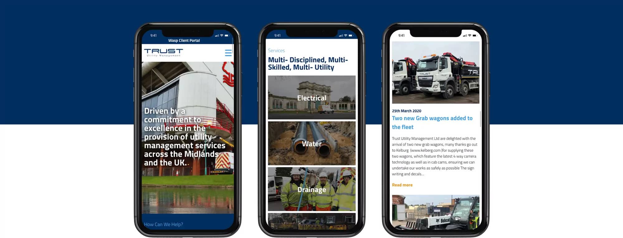 Website design for construction companies.